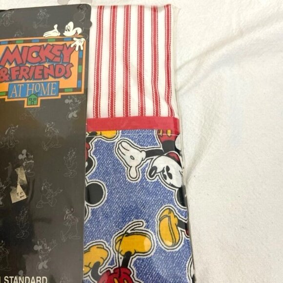 Vtg Wamsutta x Mickey & Friends at Home Denim Mickey Pillowcase 1 Standard USA - Picture 3 of 7